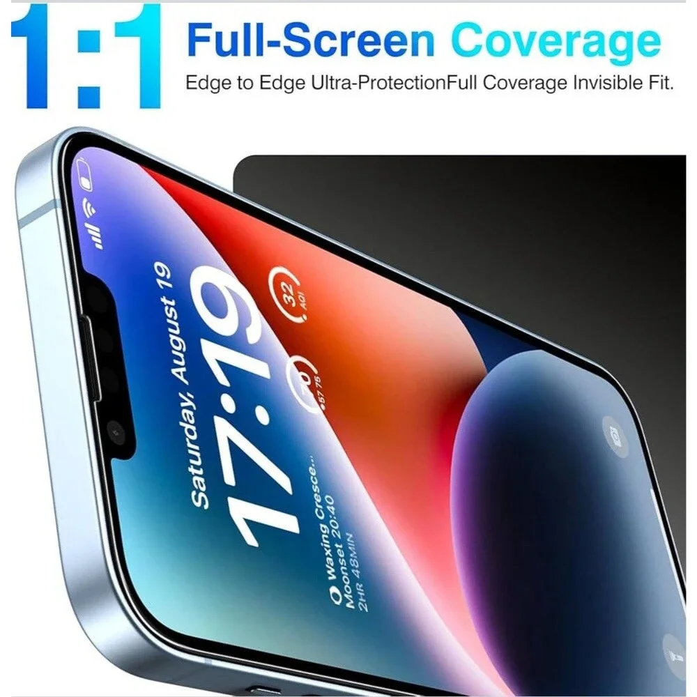 EZ-GLAZ- 4 Pack for iPhone 13 14 Screen Protector [6.1